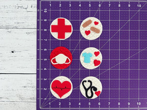 Medical, Nurse, Doctor - Cupcake Toppers, white, red