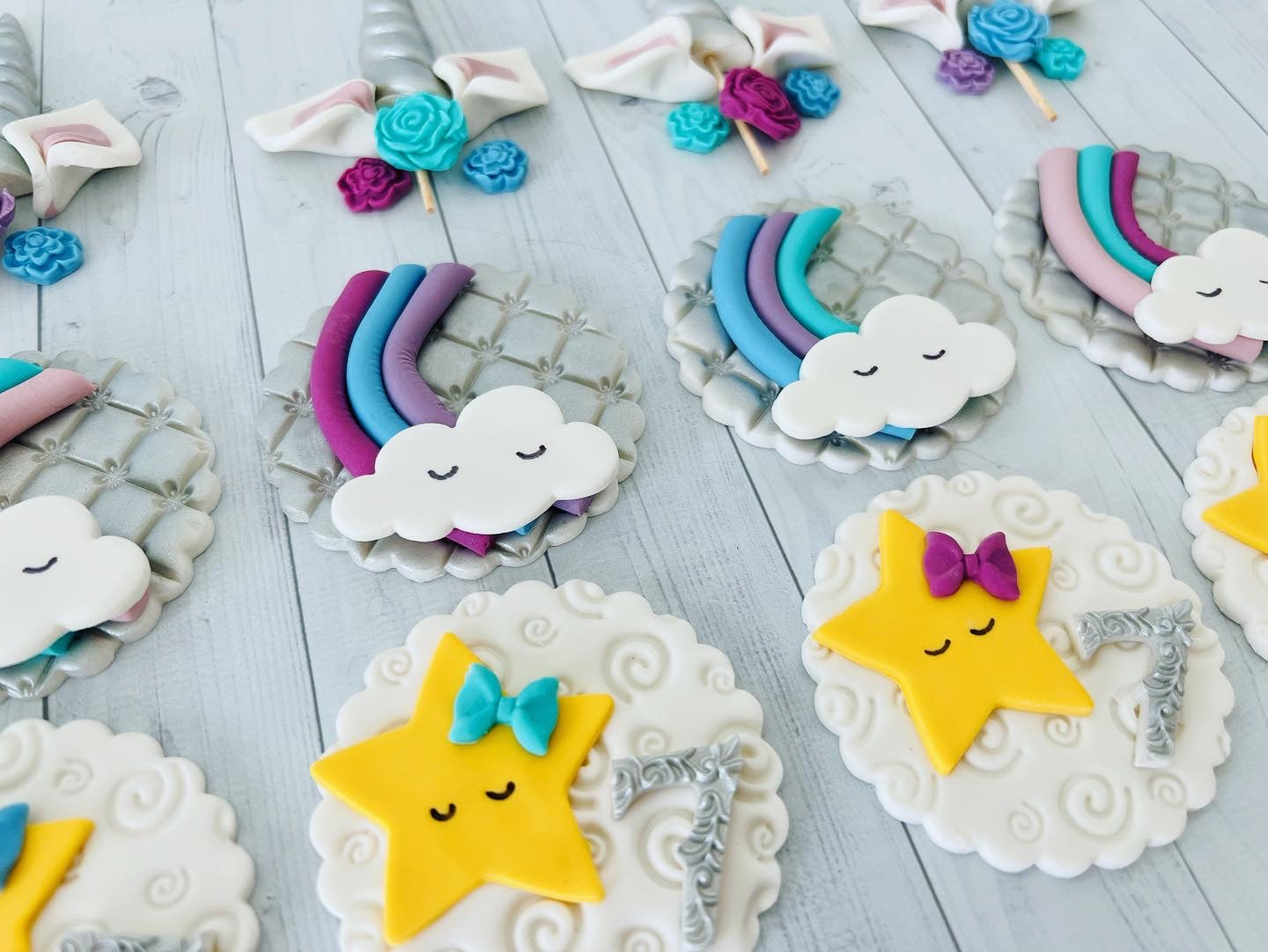 Unicorn Rainbow Cupcake Toppers