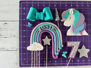 Unicorn Rainbow Cake Toppers