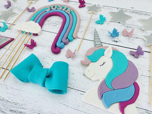 Unicorn Rainbow Cake Toppers