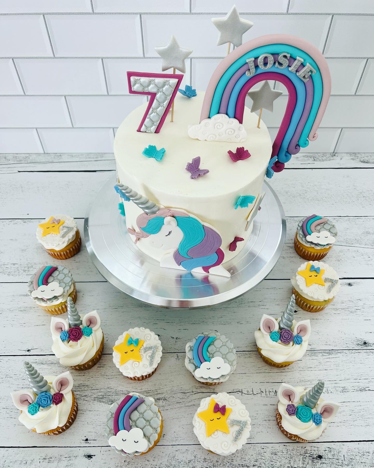 Unicorn Rainbow Cake Toppers