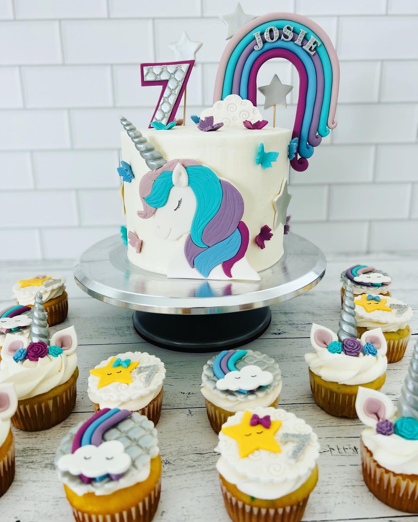 Unicorn Rainbow Cake Toppers