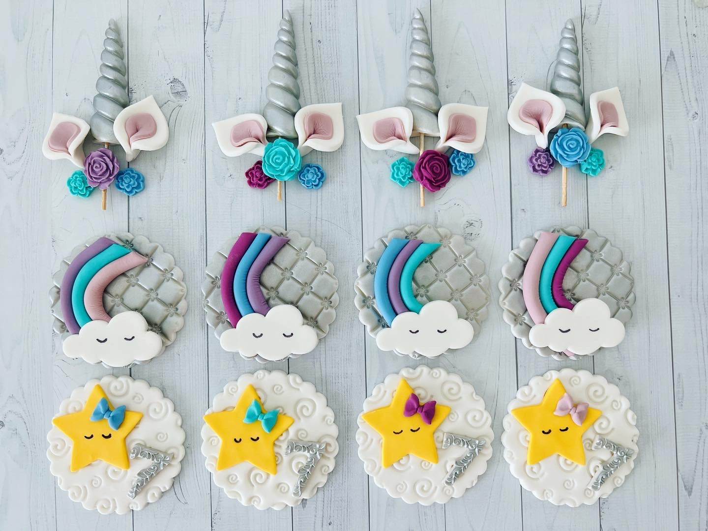 Unicorn Rainbow Cupcake Toppers