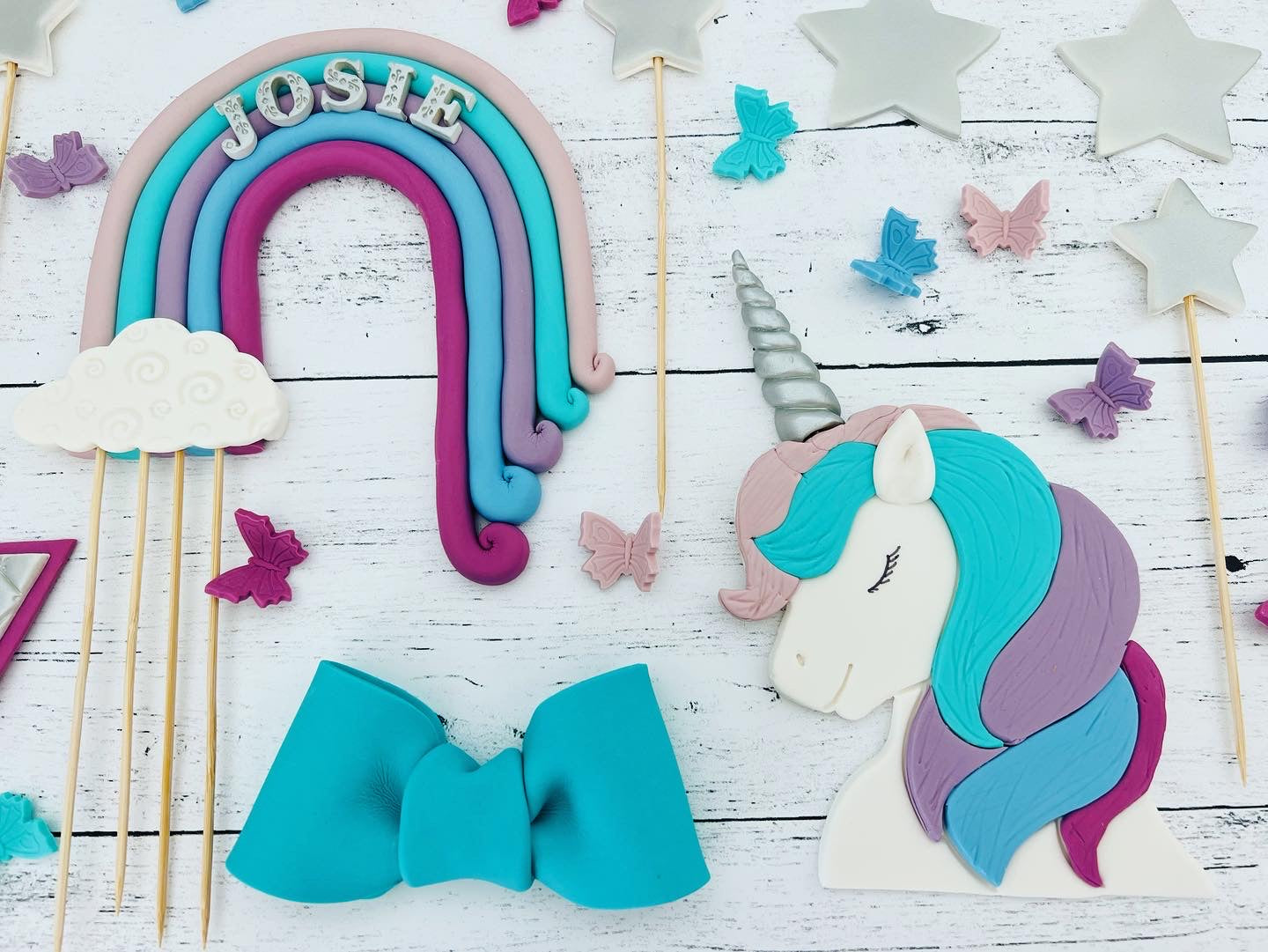 Unicorn Rainbow Cake Toppers