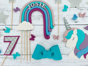 Unicorn Rainbow Cake Toppers